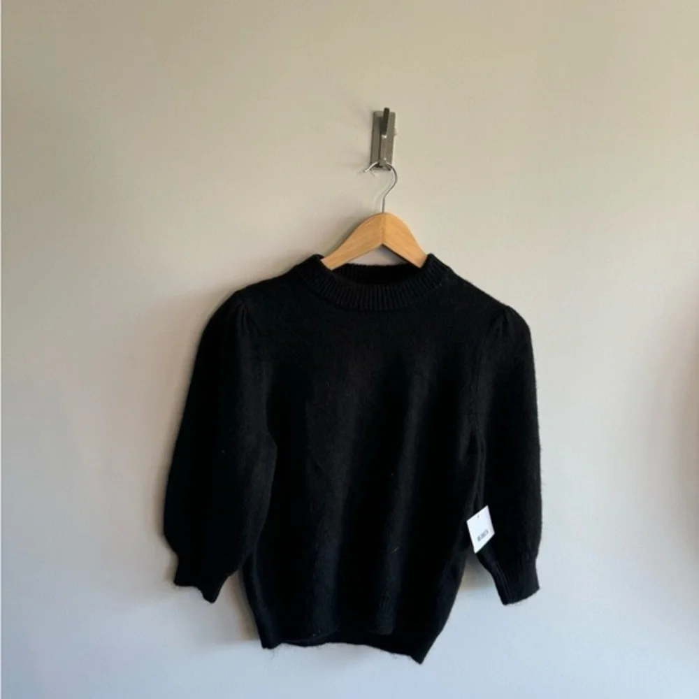 NWT BB Dakota  mock neck puff sleeve large polyester sweater - Picture 4 of 6